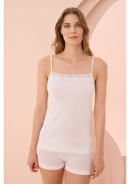 Iç Giyim (3 Adet) Nbb Dantel Detaylı Ribana Ince Askılı Atlet fiyatları