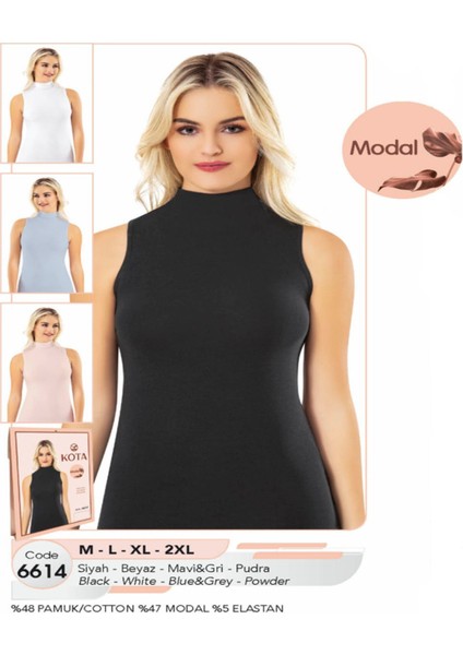 Iç Giyim Kota Modal Kumaş Yarım Boğazlı Sıfır Kol Atlet