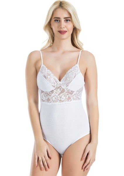 Iç Giyim Derya Kurşun Dantel Işlemeli Ince Askılı Çıt Çıtlı Body Atlet
