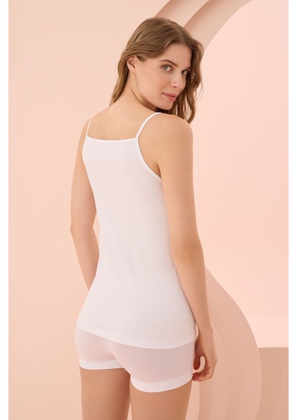 Iç Giyim (3 Adet) Nbb Dantel Detaylı Ribana Ince Askılı Atlet modelleri