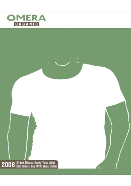Omera Organik Ribana Geniş Yaka Erkek Atlet