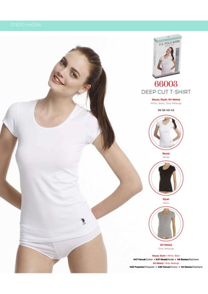 Iç Giyim .us.polo.assn. Düşük Kısa Kol Geniş Yaka T-Shırt Modal Atlet