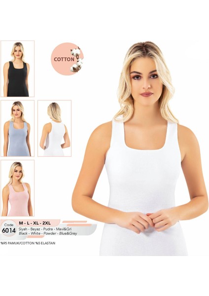 Iç Giyim Kota Pamuk&likra Kumaş Kalın Askı U Yaka Atlet