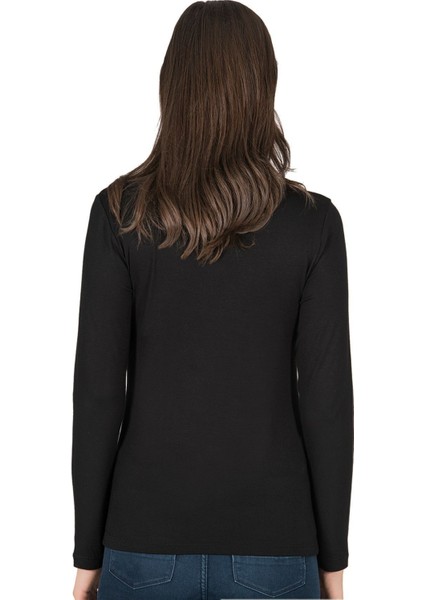 7124 Kadın Premium Yumuşak Rahat Kumaş Viskon Bisiklet Yaka Uzun Kollu Örme Bluz fiyatları