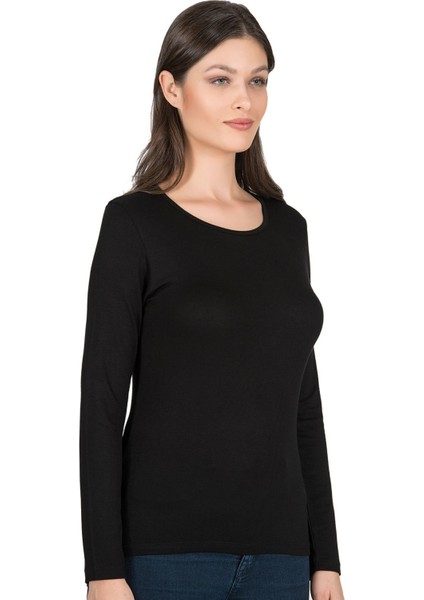 7124 Kadın Premium Yumuşak Rahat Kumaş Viskon Bisiklet Yaka Uzun Kollu Örme Bluz fırsatları