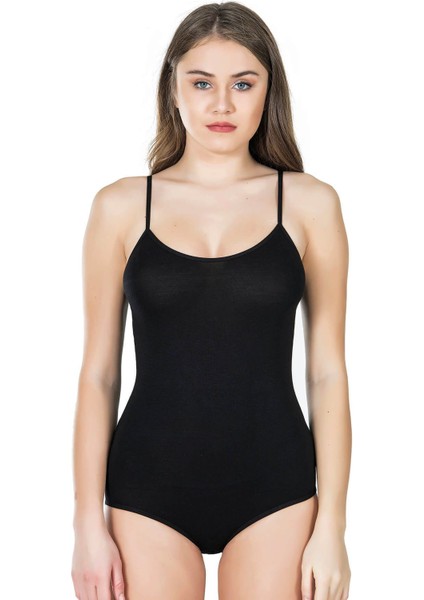 Iç Giyim Derya Kurşun Pamuk Kumaş Ince Askılı Çıt Çıtlı Body Atlet