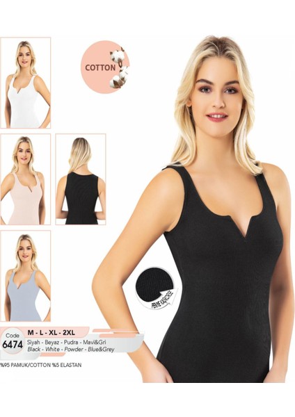 Iç Giyim Pamuklu Kumaş Kalın Askılı Degajeli Atlet