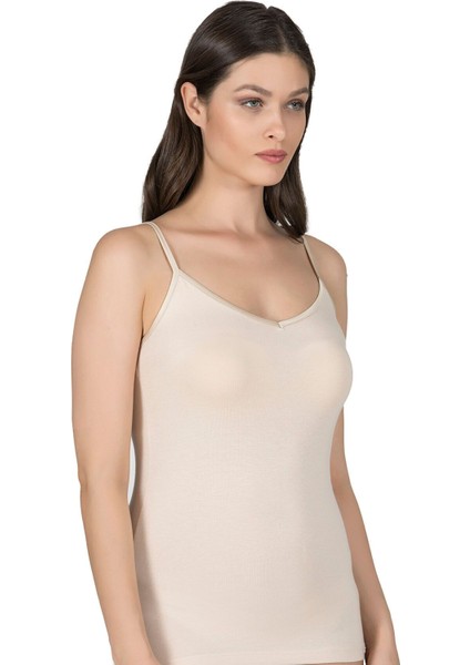 Kadın Pamuklu Modal Esnek Rahat Saten Biyeli Ince Askılı Atlet fırsatları