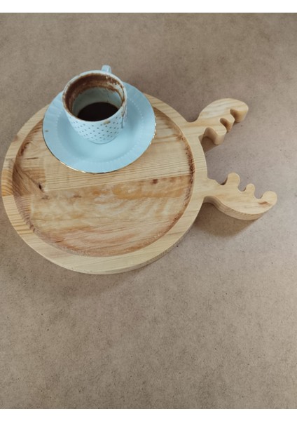 Geyik Model Servis Tepsisi, Ahşap Sunumluk, Geyik Model Çay Tepsisi, Kahve Sunum