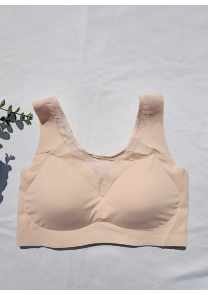 Iç Giyim Ithal Tüllü Süngerli Desteksiz (Yok Gibi) Sütyen (Yıkama Filesi Hediyeli)