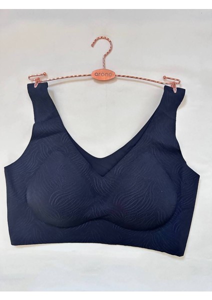 Iç Giyim Ithal Dalga Desenli Süngerli Desteksiz (Yok Gibi) Sütyen (Yıkama Filesi Hediyeli)