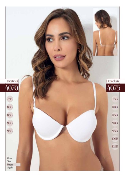 Iç Giyim Godewo Sırtı Şeffaf Çıkarılabilir Askılı Destekli Veya Desteksiz Seçenekli Sütyen