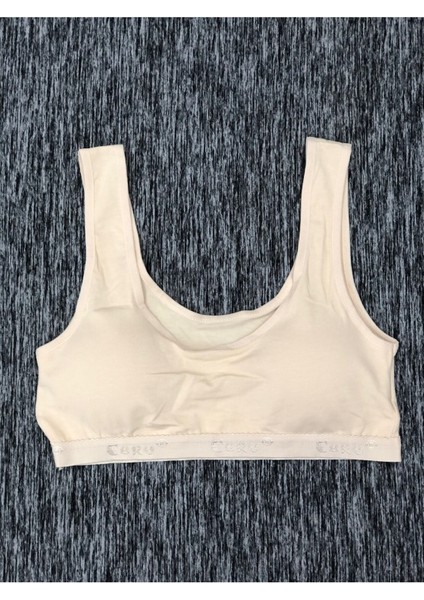 Iç Giyim Ebru Kalın Askılı Pamuklu Penye Kumaş Rahat Pedli Büstiyer Sütyen Eko Paket (3 Adet)