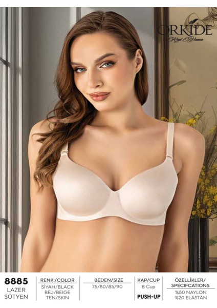 Iç Giyim Orkide Yeni Nesil Lazer Kesim Destekli Kulaklı Çizgili Sütyen (Yıkama Topu Hediyeli)