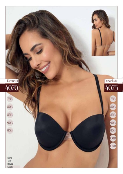 Iç Giyim Godewo Sırtı Şeffaf Çıkarılabilir Askılı Destekli Veya Desteksiz Seçenekli Sütyen