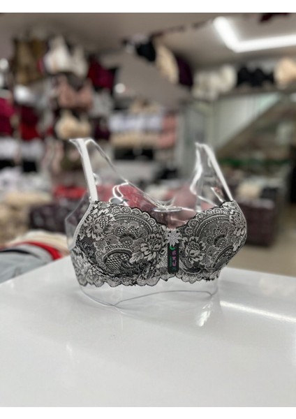 Iç Giyim Ebru Lüx Silikonlu Desteksiz Balenli Ebruli Desenli Sütyen (Sütyen Yıkama Topu Hediyeli )