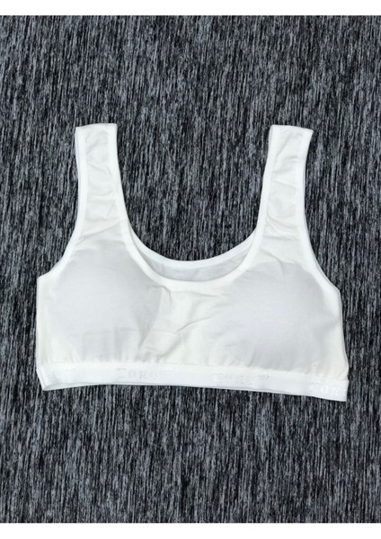 Iç Giyim Ebru Kalın Askılı Pamuklu Penye Kumaş Rahat Pedli Büstiyer Sütyen Eko Paket (3 Adet)