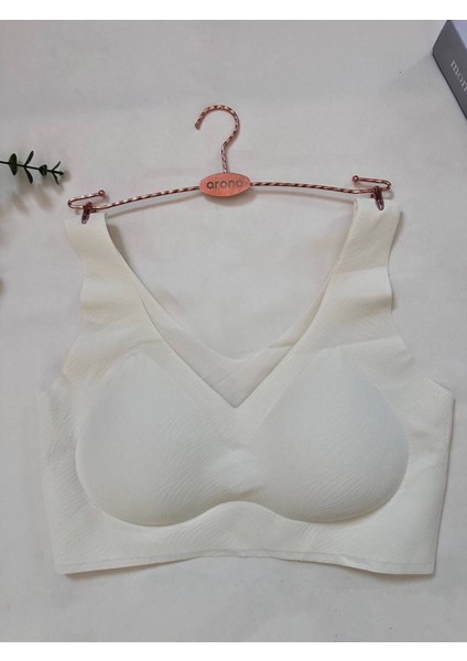 Iç Giyim Ithal Dalga Desenli Süngerli Desteksiz (Yok Gibi) Sütyen (Yıkama Filesi Hediyeli)