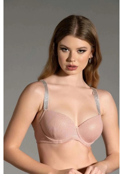 Iç Giyim New Bra Balenli Desteksiz Taşlı Askılı Sütyen