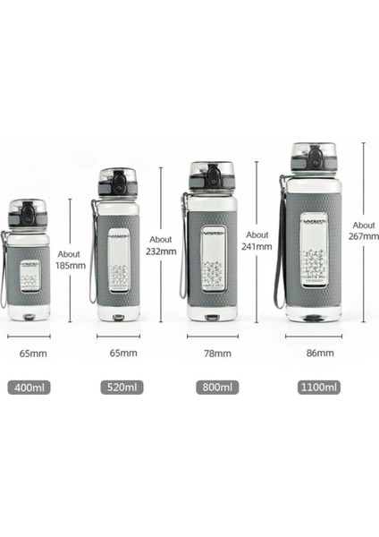 1100ML Tritan Su Matara, Kaydırmaz Silikon Korumalı, Kahverengi fiyatları
