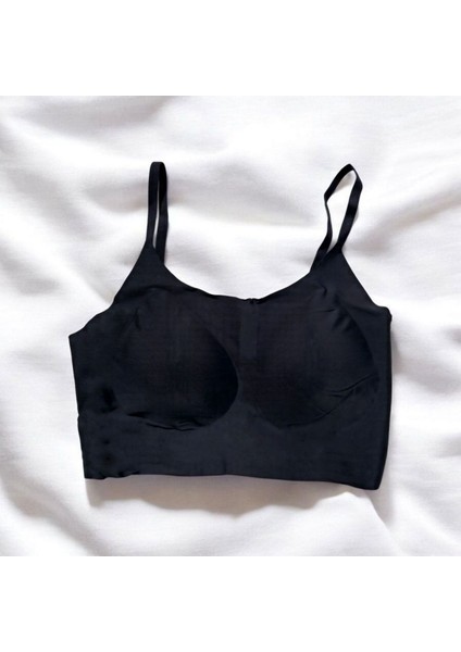 Iç Giyim Ithal Ince Askılı Süngerli Desteksiz (Yok Gibi) Sütyen (Yıkama Filesi Hediyeli)