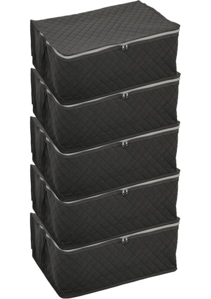 5 Adet Büyük Boy 100X50X50 Gri Hurç-Yorgan Saklama Çantası Seti