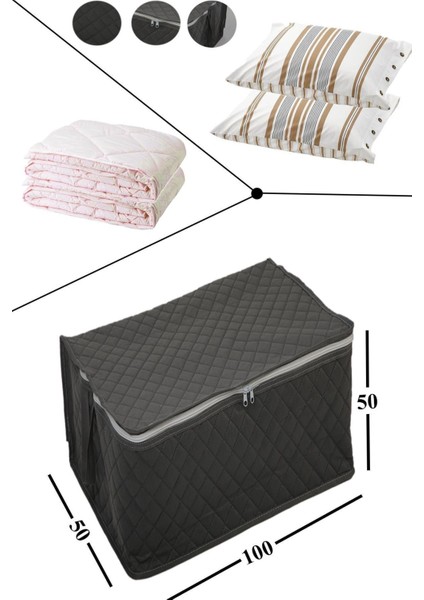 5 Adet Büyük Boy 100X50X50 Gri Hurç-Yorgan Saklama Çantası Seti fiyatları