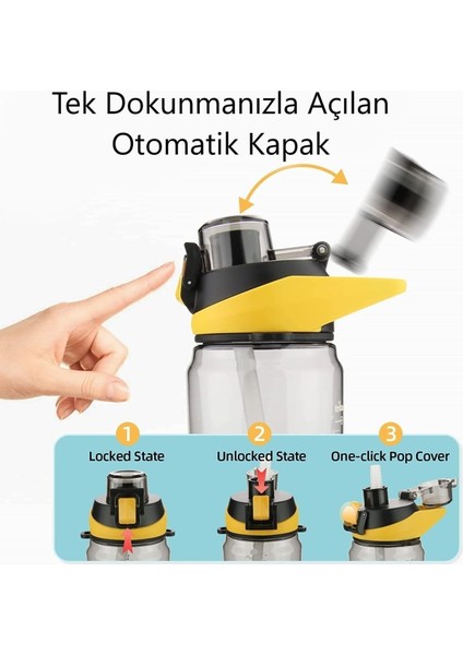 Şeffaf Tritan 900ML Pipetli Matara, Bpa Içermeyen, Şık ve Kullanışlı Su Şişesi modelleri