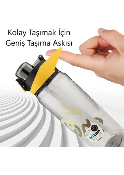 Şeffaf Tritan 900ML Pipetli Matara, Bpa Içermeyen, Şık ve Kullanışlı Su Şişesi fırsatları