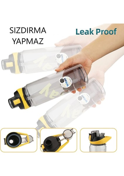 Şeffaf Tritan 900ML Pipetli Matara, Bpa Içermeyen, Şık ve Kullanışlı Su Şişesi indirimleri