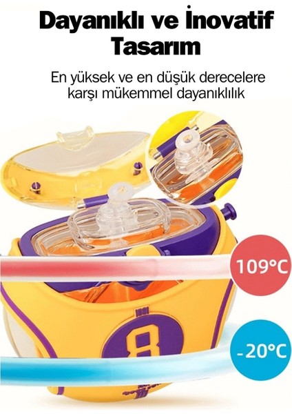 Renkli Çocuk Matarası 630ML Silikon Kapak ve Pipetli Tritan Matara fiyatları