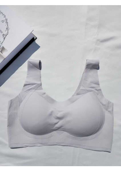 Iç Giyim Ithal Çizgili Süngerli Desteksiz (Yok Gibi) Sütyen (Yıkama Filesi Hediyeli)