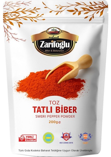 Tatlı Kırmızı Toz Biber 200 gr - Katkısız Yerli Üretim Taze Öğütülmüş