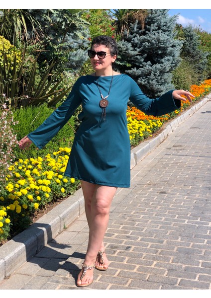 Kayık Yaka Uzun Kol Mini Elbise indirimleri