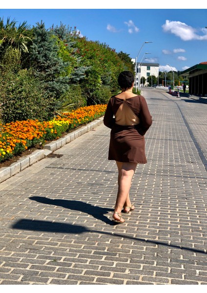 Kayık Yaka Uzun Kol Mini Elbise modelleri