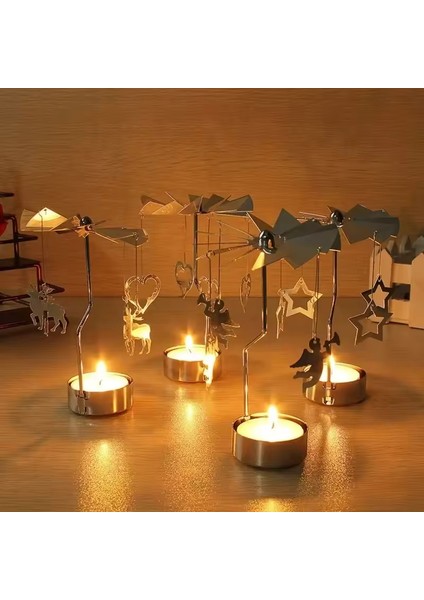 Dönen Kar Tanesi ve Kardan Adam Figürlü Metal Tealight Mumluk – Altın Renk fiyatları