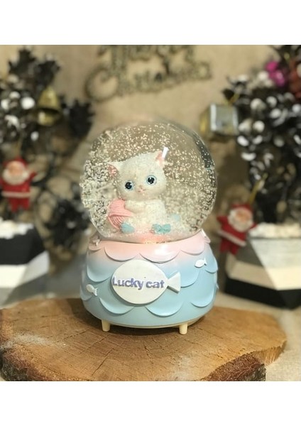 Lukcy Cat Kar Küresi Püskürtmeli Müzikli Işıklı Büyük Boy Sevgiliye Hediye fiyatları