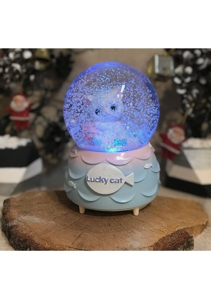 Lukcy Cat Kar Küresi Püskürtmeli Müzikli Işıklı Büyük Boy Sevgiliye Hediye modelleri