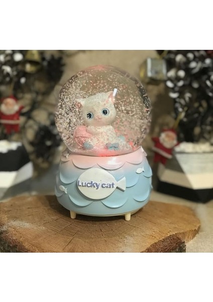Lukcy Cat Kar Küresi Püskürtmeli Müzikli Işıklı Büyük Boy Sevgiliye Hediye fırsatları