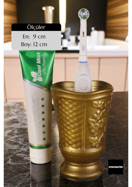 Diş Fırçası Kabı Diş Fırçalığı Fırçalık Gümüş Eskitme Renk Model 9
