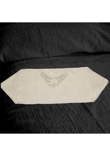 Krem Renk Yorgan Hurcu, Battal Boy, Incili Püsküllü, Fransız Hilal Kumaş 50X100 fiyatları