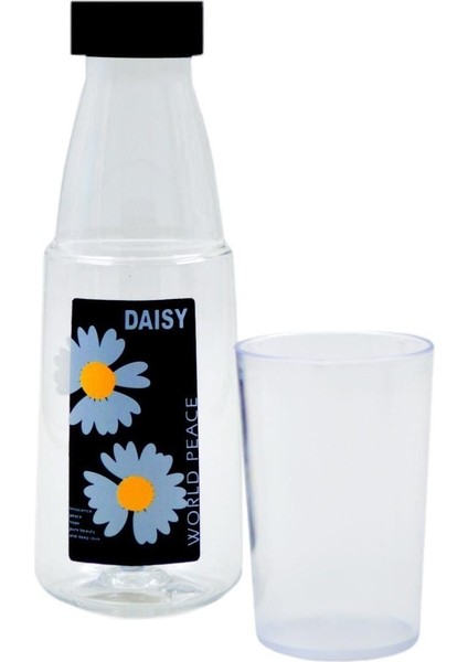 Renkli Papatya Desenli Sızdırmaz Kapaklı 500 ml Su Şişesi modelleri