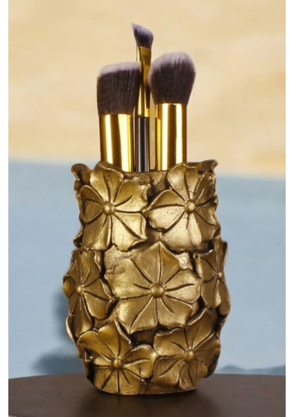 Makyaj Duzenleyici Makyaj Organizeri Makyaj Fırçalığı Makyaj Fırçası Altın Renk Model 16