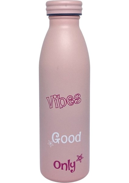 Pembe Çelik Desenli 500ML Matara, Sağlam ve Şık Tasarım