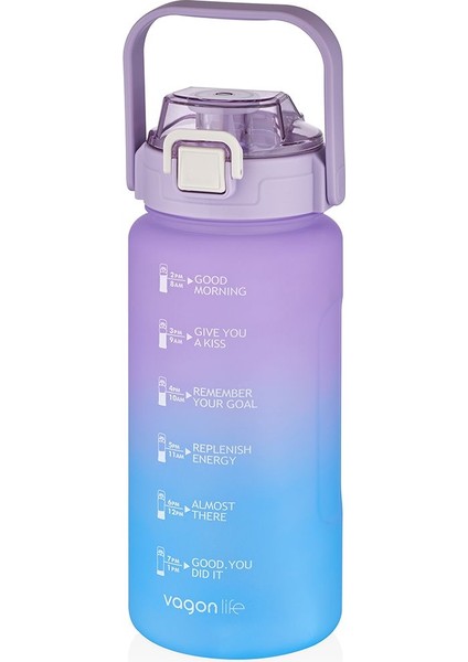 Lila 1500 ml Çok Renkli Su Matarağı, Sağlıklı ve Şık Tasarım