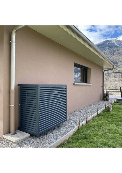 Klima Motoru Gizleme Kafesi 98x50x70 cm (H) Ral 7016 Antrasıt Panjur Small Modeli 15000-18000 BTU