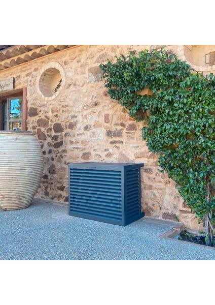 Klima Motoru Gizleme Kafesi 98x50x70 cm (H) Ral 7016 Antrasıt Panjur Small Modeli 15000-18000 BTU