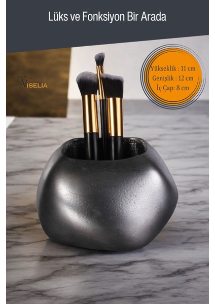 Makyaj Duzenleyici Makyaj Organizeri Makyaj Fırçalığı Makyaj Fırçası Gümüş Eskitme Renk Model 22