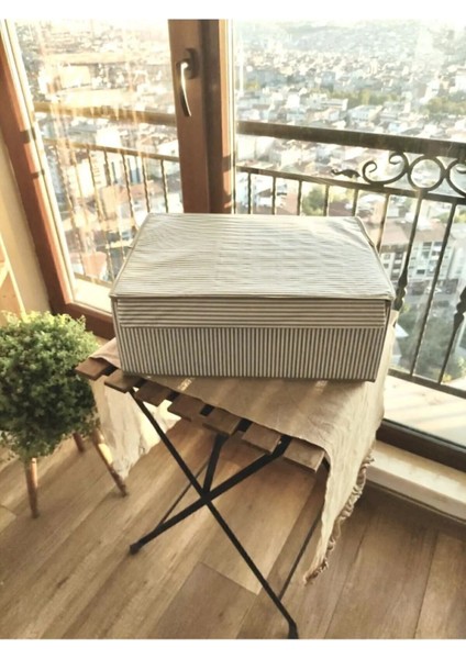 Bej Kapaklı Kutu Hurç Baza 50X40X19 Cm, Şık ve Kullanışlı Depolama Çözümü fırsatları