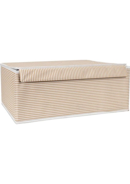 Bej Kapaklı Kutu Hurç Baza 50X40X19 Cm, Şık ve Kullanışlı Depolama Çözümü